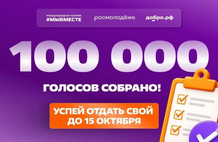 Более 100 тысяч голосов отдали за финалистов Премии #МЫВМЕСТЕ